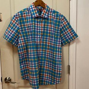 Robert Graham Men's 2XL Tailored Fit 100% Cotton S/S B/D Shirt. Multi colored.